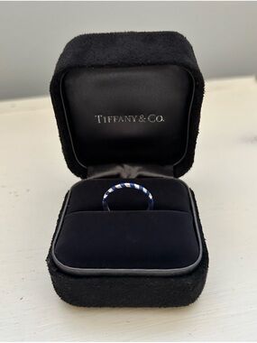 Tiffany & Co. Paloma Picasso Blue Enamel Sterling Silver Ring - Size 6